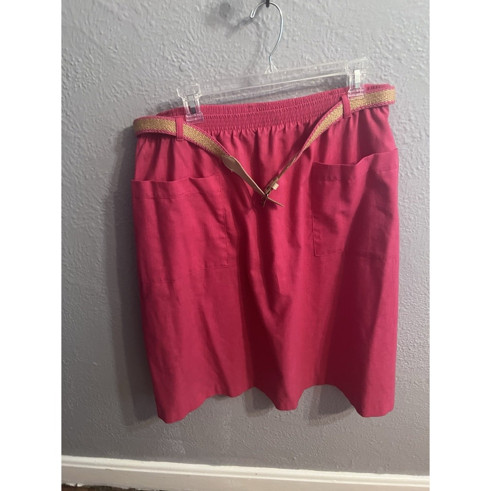 Alfred Dunner Women Hot Pink Skirt Size 20 Pockets Knee Length‎